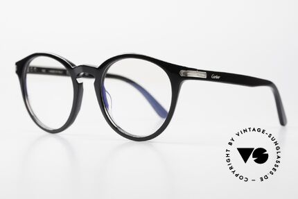 Cartier Panto C Herrenbrille Und Damenbrille, CT0018O, Gr. 49/21, col 004 schwarz / ruthenium, Passend für Herren und Damen