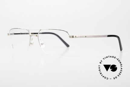 Cartier Semi T-Eye Titanfassung Nylor Halbrand, markante Brillenfassung; absolute Top-Qualität, Passend für Herren