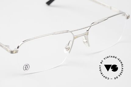 Cartier Semi T-Eye Titanfassung Nylor Halbrand, Modell T8100936, in Größe 56/18, Bügel 140mm, Passend für Herren
