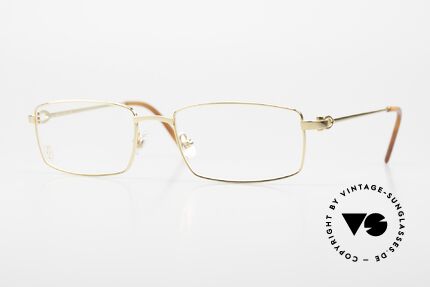 Cartier River Goldene Luxus Brille Eckig Details