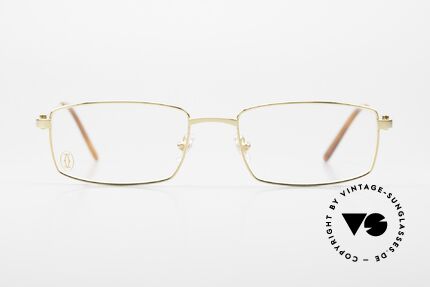 Cartier River Goldene Luxus Brille Eckig, Herren-Brille aus der Cartier 'DÉCOR C' Collection, Passend für Herren