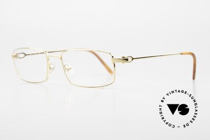 Cartier River Goldene Luxus Brille Eckig, vergoldete Metallfassung (GELBGOLD GLÄNZEND), Passend für Herren