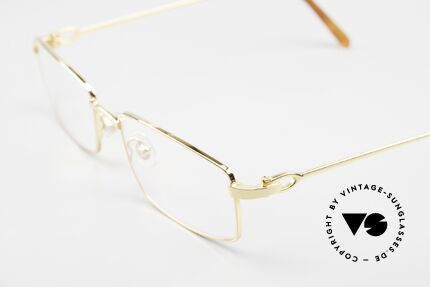 Cartier River Goldene Luxus Brille Eckig, ungetragene Luxusbrille mit Etui und Verpackung, Passend für Herren