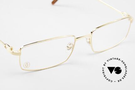 Cartier River Goldene Luxus Brille Eckig, orig. Katalog-Bezeichnung: Cartier RIVER T8100657, Passend für Herren