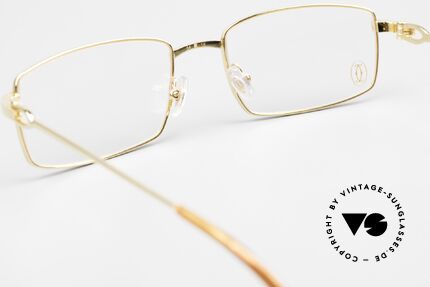 Cartier River Goldene Luxus Brille Eckig, Größe: medium, Passend für Herren