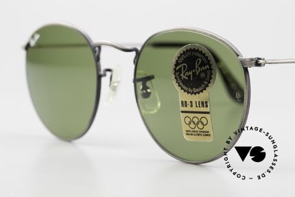 Ray Ban Round Metal 49 Runde Vintage Sonnenbrille, original Name: Round Metal, W0966, 49mm, RB-3, Passend für Herren und Damen