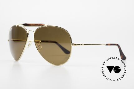 Ray Ban Outdoorsman II Tortuga Deep Groove Frame, Rahmen 24kt vergoldet mit "Schildpatt"-Applikationen, Passend für Herren