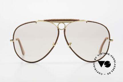 Ray Ban Shooter Leathers Lederbrille Mit Automatikglas, seltene & sehr begehrte Leder-Edition; made in U.S.A., Passend für Herren