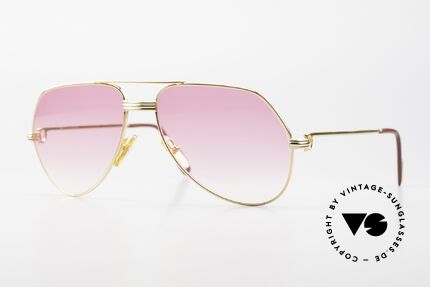 Cartier Vendome LC - M Die Rosarote 80er Luxusbrille, Cartier Vendome Aviator Sonnenbrille; 80er / 90er Jahre, Passend für Herren und Damen