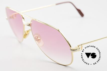 Cartier Vendome LC - M Die Rosarote 80er Luxusbrille, Gläser in pink-Verlauf, um alles rosarot sehen zu können, Passend für Herren und Damen