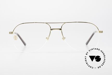 Cartier Santos De Cartier Titan Brille Nylor Halbrand, halb randlose Nylor-Fassung; pure TITANIUM!, Passend für Herren