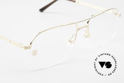 Cartier Santos De Cartier Titan Brille Nylor Halbrand, Modell T8100942, in Größe 58/18, Bügel 145mm, Passend für Herren