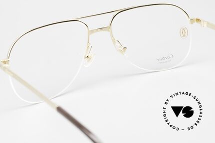 Cartier Santos De Cartier Titan Brille Nylor Halbrand, Größe: large, Passend für Herren