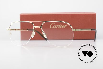 Cartier Santos De Cartier Titan Brille Nylor Halbrand, Größe: large, Passend für Herren