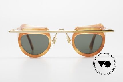 Alain Mikli 4102 / 033 Hingucker Sonnenbrille 90er, tolle Kombination von Farben, Formen & Materialien, Passend für Herren und Damen
