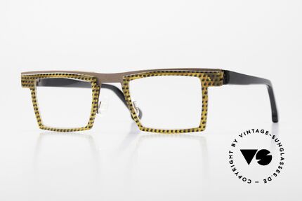 Theo Belgium Verlat Unisex Designerbrille Crazy, eckige THEO Fassung mit interessantem Muster, Passend für Herren und Damen