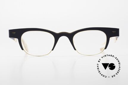 Theo Belgium Trente Designerbrille Unisex, Mod. trente+trois; col. 250 (dunkelblau & horn), Passend für Herren und Damen