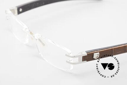 Tag Heuer L-Type 0114 Alligator-Leder Brille Luxus, hypoallergische Elastomer (Formel 1 Innovation), Passend für Herren