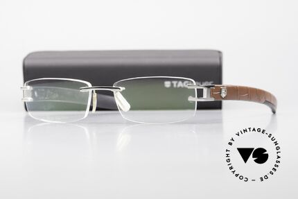 Tag Heuer L-Type 0114 Alligator-Leder Brille Luxus, Größe: medium, Passend für Herren