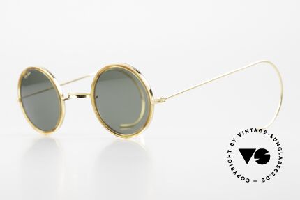 Ray Ban Cheyenne Style I Runde B&L USA Sonnenbrille, edler Rahmen mit Mineralgläser von Bausch & Lomb, Passend für Herren und Damen