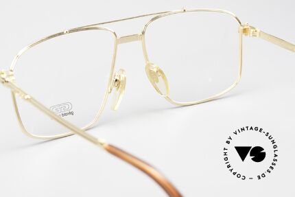 Gerald Genta New Classic 21 24kt Vergoldete Herrenbrille, KEINE Retrobrille, sondern ein kostbares altes Original!, Passend für Herren