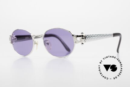 Jean Paul Gaultier 56-6104 Ovale Designer Sonnenbrille, für "Gaultier-Verhältnisse" eher ein schlichtes Design, Passend für Herren und Damen