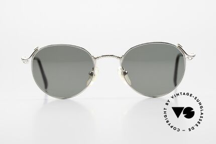 Jean Paul Gaultier 55-5105 Rare 90er Steampunk Brille, robustes Metallgestell mit genialen Bügeldetails, Passend für Herren und Damen