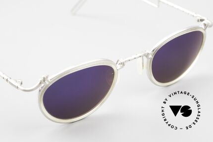 DOX 02 HLS Titanium Brille Verspiegelt, bläulich verspiegelte Sonnengläser für 100% UV Schutz, Passend für Herren und Damen