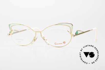 Casanova LC2 24kt Vergoldet Murano Glas, zauberhafte Casanova Damenbrille aus den 80er/90ern, Passend für Damen