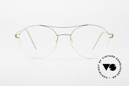 Lindberg Nomi 49 Air Titan Rim Fancy Damenbrille Titanium, Modell Nomi, Größe 49-17, col: 35 = tannengrün / senf, Passend für Damen