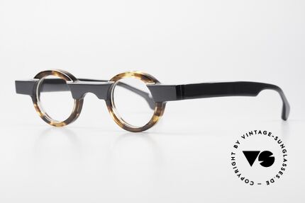 Theo Belgium Porthos Azetat Brille Damen & Herren, dennoch zeitlos, da klassisch in schwarz/schildpatt, Passend für Herren und Damen
