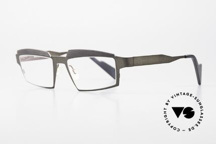 Theo Belgium Eye-Witness TV Pure Titanium & Horn Brille, in Wirklichkeit raffiniert gemacht; echte Designerbrille!, Passend für Herren