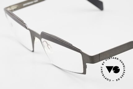 Theo Belgium Eye-Witness TV Pure Titanium & Horn Brille, Rahmen aus reinem Titanium mit Echthorn Applikationen, Passend für Herren