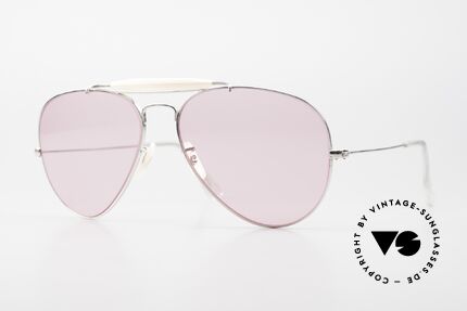 Ray Ban Outdoorsmann II Weissgold 80er Limited Edition, B&L Ray-Ban Designersonnenbrille aus den 80ern, Passend für Herren und Damen