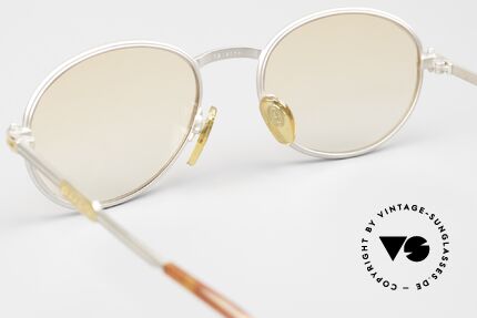 Gerald Genta New Classic 02 Ovale Vintage Sonnenbrille 90er, orange-Verlauf Sonnengläser (daher auch abends tragbar), Passend für Herren und Damen