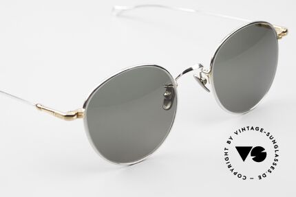 Lunor V 111 Herren Panto Sonnenbrille, Limited Bicolor Edition mit grünen Sonnengläsern, Passend für Herren