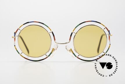 Taxi ST7 by Casanova Runde Kunstsonnenbrille, farbenfrohes Design & schwungvolle Rahmengestaltung, Passend für Herren und Damen
