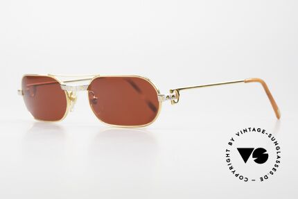 Cartier MUST Santos - M Luxus Sonnenbrille 3D-Rot, 22kt vergoldete Fassung (Lieferung mit Chanel Etui), Passend für Herren und Damen Cartier MUST Santos - M Luxus Sonnenbrille 3D-Rot, 22kt vergoldete Fassung (Lieferung mit Chanel Etui), Passend für Herren und Damen