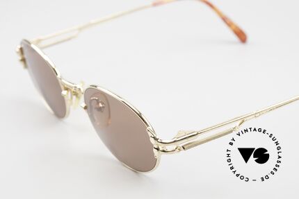 Jean Paul Gaultier 55-4173 Ovale Vintage Sonnenbrille, interessante Designdetails; Top-Qualität: typisch JPG, Passend für Herren und Damen