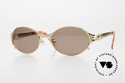 Jean Paul Gaultier 56-5106 90er Sonnenbrille Vergoldet, 90er Jahre Jean Paul Gaultier Designersonnenbrille, Passend für Herren und Damen