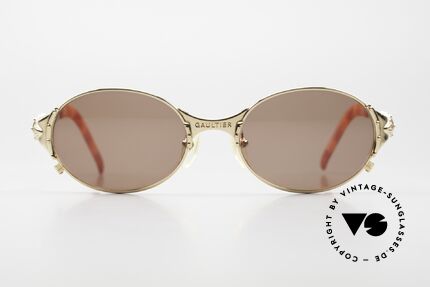 Jean Paul Gaultier 56-5106 90er Sonnenbrille Vergoldet, Spitzen-Qualität wie aus einem Guss (made in Japan), Passend für Herren und Damen