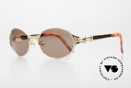 Jean Paul Gaultier 56-5106 90er Sonnenbrille Vergoldet, 22kt vergoldete Fassung mit braunen Sonnengläsern, Passend für Herren und Damen