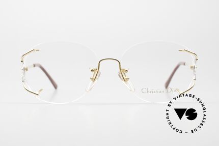 Christian Dior 2591 Randlose Brille von 1989, randloses Design; vergoldet & mit Strass-Steinen, Passend für Damen
