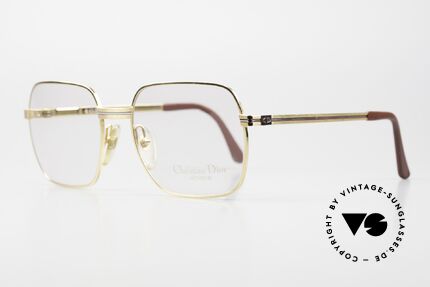 Christian Dior 2389 Vergoldete Monsieur Brille, klassisch, elegantes 80er Jahre C. DIOR Herren-Design, Passend für Herren