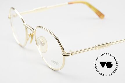 Gerald Genta New Classic 02 24kt Vergoldete Unisexbrille, entsprechend hohe Qualität dieses 1990er Jahre Modells, Passend für Herren und Damen