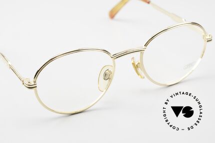 Gerald Genta New Classic 02 24kt Vergoldete Unisexbrille, ungetragenes Einzelstück mit Seriennummer, Gr. 51/20, Passend für Herren und Damen