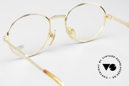 Gerald Genta New Classic 02 24kt Vergoldete Unisexbrille, KEINE Retrobrille, sondern ein kostbares altes Original!, Passend für Herren und Damen