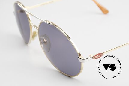 Bugatti 64320 Rare 1980er Herrenbrille, goldene Fassung und graue Gläser in Gr. 58mm, Passend für Herren