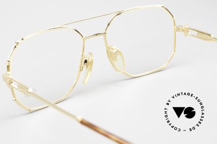 Gerald Genta Gold & Gold 01 Außergewöhnliche Luxusbrille, ungetragenes Einzelstück mit Seriennummer, Gr. 57/17, Passend für Herren