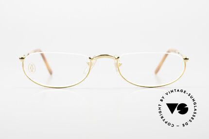Cartier Demi Lune 2000 - S Ovale Luxus Lesebrille Gold, Unisex-Modell aus der Cartier 'CERCLE FIN' Serie, Passend für Herren und Damen